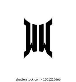 WW monogram logo with curved side design template