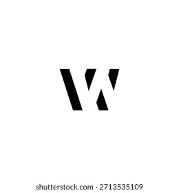 Logotipo del monograma del espacio negativo de WW – diseño minimalista moderno de la marca de letras