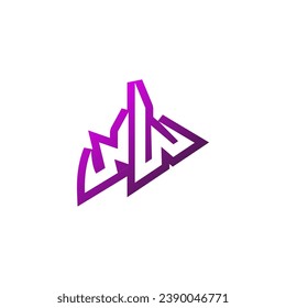 WW Premium emblem logo initial esport and gaming design concept