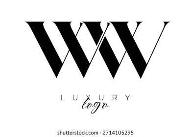 Logotipo de tipografia de monograma de letra serifa mundial para identidade de marca premium elegante