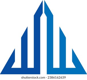 WW triangle shape logo design, triangle icon, vector file, 