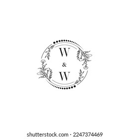 Concepto de boda WW en un diseño profesional de alta calidad que se imprimirá en cualquier medio impreso