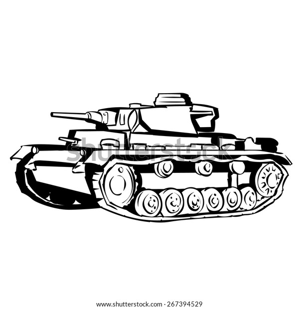 Ww2 German Medium Tank Hand Drawn Stock Vector (Royalty Free) 267394529 ...