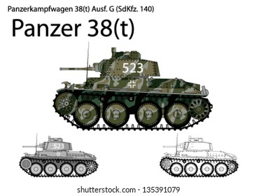 WW2 German Panzer 38(t) light tank