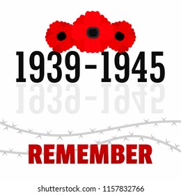 Ww2 memory background. Flat illustration of ww2 memory vector background for web design