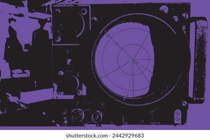 Vector abstracto de la unidad indicadora del radar WW2