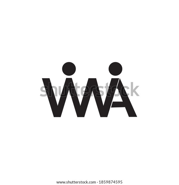 Wwa Initials Logo Human Shape Black Stock Vector (Royalty Free ...