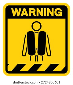 Wwar Life Jacket Erforderliches Warnzeichen, Vektorgrafik, einzeln auf weißem Hintergrund Label.EPS10