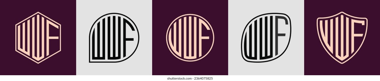 Vector de diseño de logotipo de monograma inicial moderno WWF. Será adecuado para qué empresa o nombre de marca inician esas iniciales.