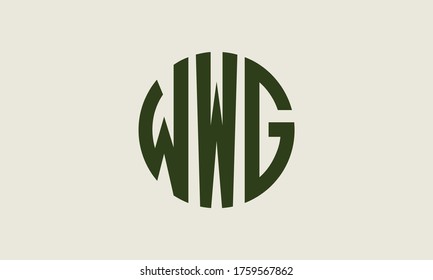 WWG Circle Emblem Abstract Monogram Letter Mark Vector Logo Template