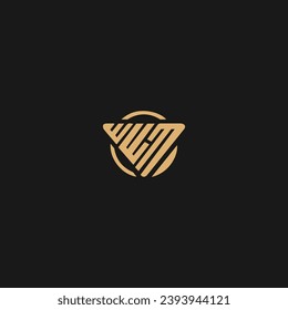plantilla vectorial de icono del logotipo de la letra circular de WWM, diseño de estilo plano moderno o identidad corporativa,
