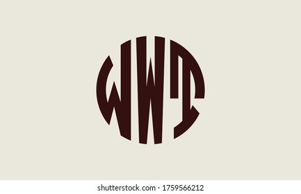 Plantilla de logotipo de marca vectorial de la letra monográfica del círculo de WWT