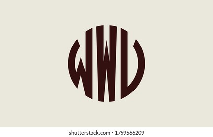 Plantilla de logotipo de marca vectorial de la letra monográfica del círculo de WWV