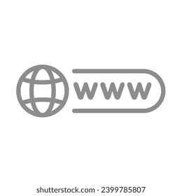 Www address bar vector icon. Web page line symbol.