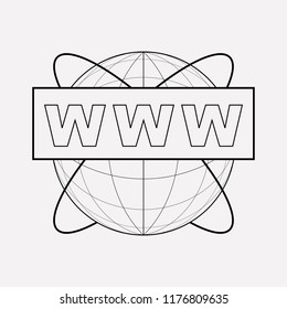 Www address icon line element. Vector illustration of www address icon line isolated on clean background for your web mobile app logo design.