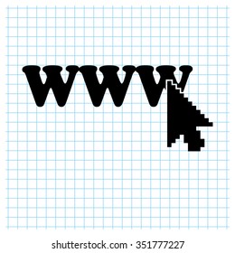 www - black vector icon