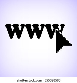 www -  black vector icon