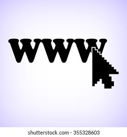 www -  black vector icon