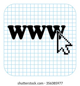 www - black  vector icon