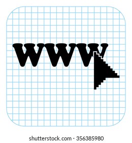 www - black  vector icon