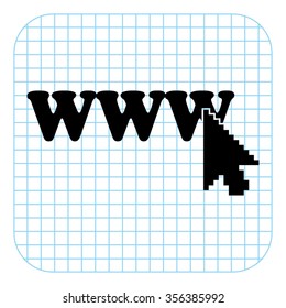 www - black  vector icon