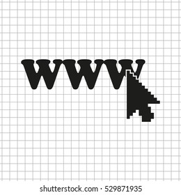 www  - black vector icon