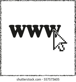 www -  black vector icon