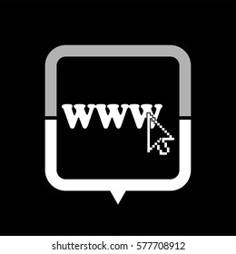 www -  black vector icon