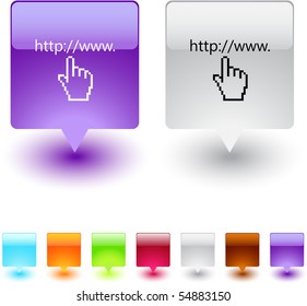 Haga clic en los botones web cuadrados brillantes.