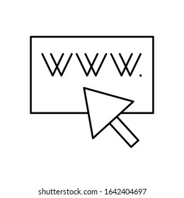 Www  with  click, SEO icon. Simple line, outline vector elements of commerce icons for ui and ux, website or mobile application