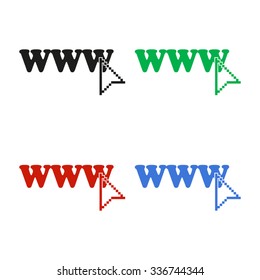 www - color vector icon