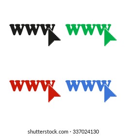 www - color vector icon
