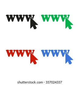 www - color vector icon