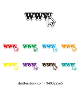 www - color vector icon