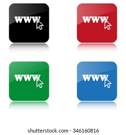 www  - color vector icon  with shadow
