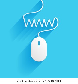 WWW   computer mouse  flat icon isolated blue background for your design  vector illustration