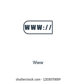 Www concept line icon. Linear Www concept outline symbol design. This simple element illustration can be used for web and mobile UI/UX.