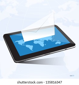 WWW  E-mail on tablet touch screen,vector eps10