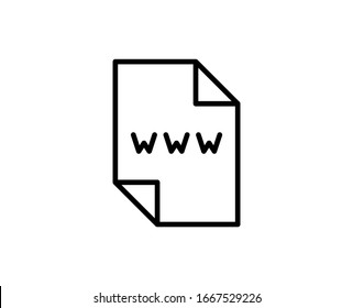 WWW flat icon. Single high quality outline symbol for web design or mobile app.  WWW thin line signs for design logo, visit card, etc. Outline pictogram EPS10