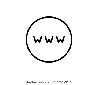 WWW flat icon. Single high quality outline symbol for web design or mobile app.  WWW thin line signs for design logo, visit card, etc. Outline pictogram EPS10