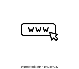 WWW flat icon. Single high quality outline symbol for web design or mobile app.  WWW thin line signs for design logo, visit card, etc. Outline pictogram EPS10