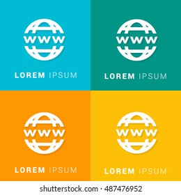 WWW Four Color Material Designed Icon / Logo