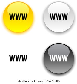 WWW glossy round vector buttons.