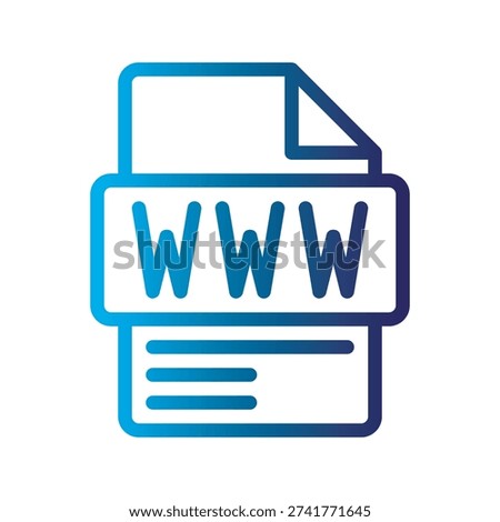 WWW Gradient Color Icon Global gradient icon symbolizing world wide web connectivity and internet access.