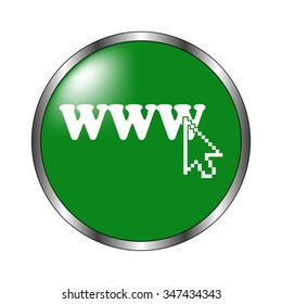 www - green vector icon