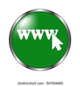 www -  green vector icon