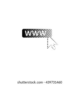 www icon - black vector icon;  halftone illustration