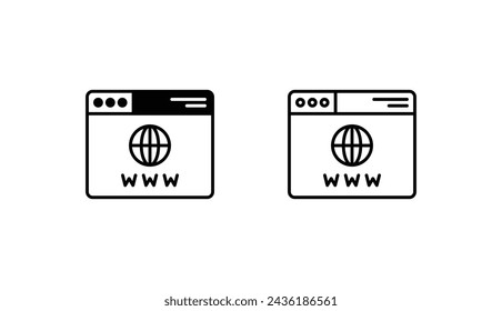 Www icon design with white background stock illustration