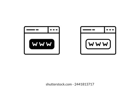 Www icon design with white background stock illustration