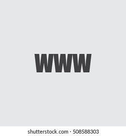 www icon in a flat design in black color. Vector illustration eps10